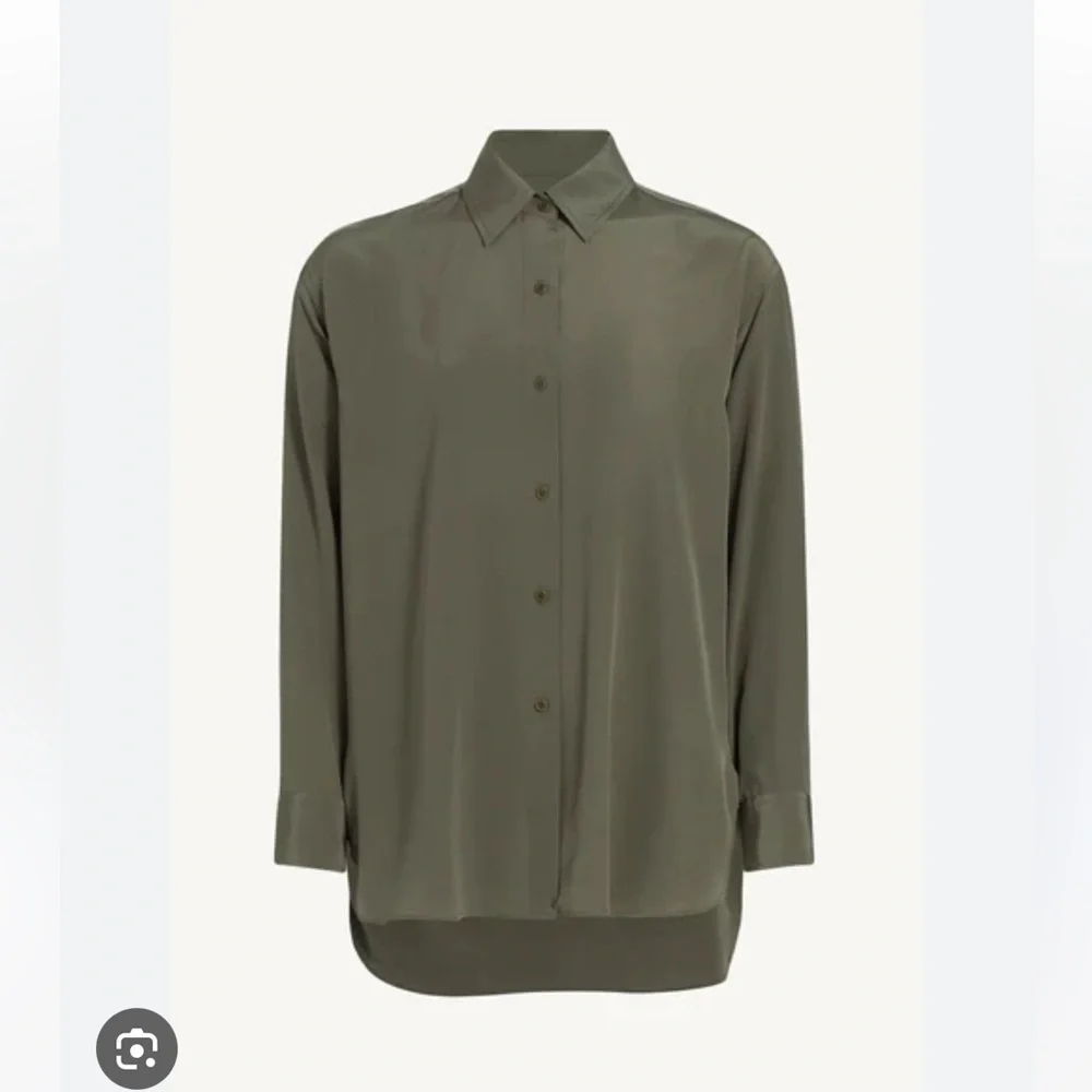 Nili lotan Julien Silk Shirt in Admiral Green